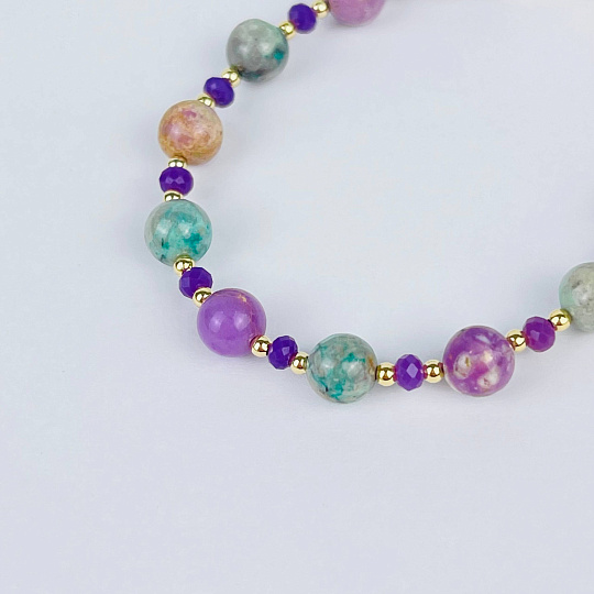 Браслет регулируемый из Фосфосидерита и Варисцита, Артикул: 117208 - изображение товара №3