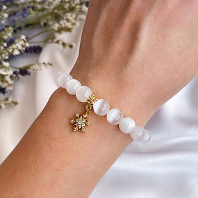 Браслет с подвеской из Селенита, Артикул: 096189 - изображение товара №1