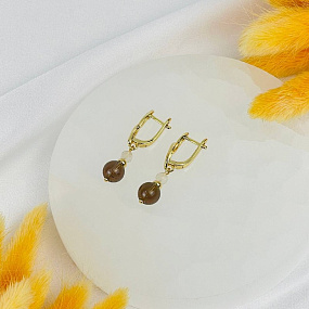 Серьги из Раухтопаза и Горного Хрусталя, Артикул: 118394 - изображение товара №2