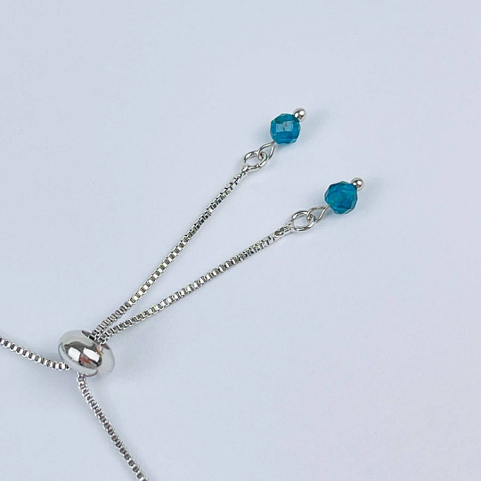 Браслет (Вишудха) регулируемый из Аквамарина, Апатита и Амазонита, Артикул: 117981 - изображение товара №4