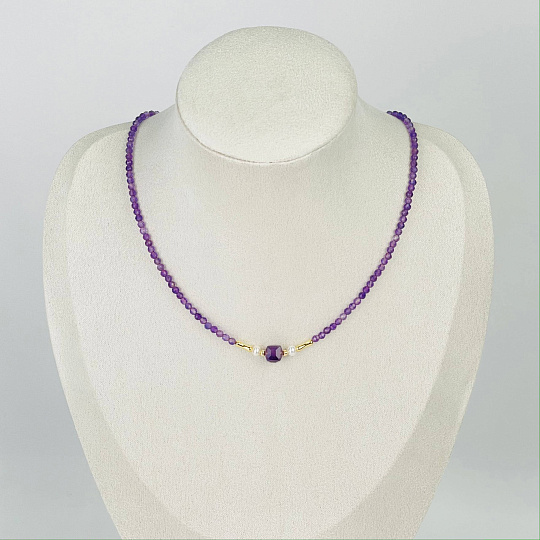 Чокер из Аметиста и Жемчуга, Артикул: 116817 - изображение товара №1