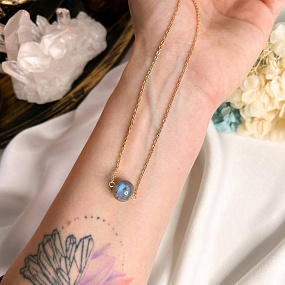 Кулон на цепочке из Лабрадора, Артикул: 097429 - изображение товара №2