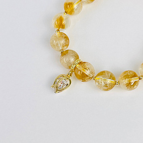 Браслет из Цитрина с подвеской, Артикул: 117190 - изображение товара №2