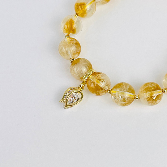 Браслет из Цитрина с подвеской, Артикул: 117190 - изображение товара №2