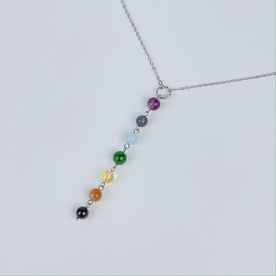 Колье на цепочке 7 чакр из Самоцветов, Артикул: 117214 - изображение товара №2