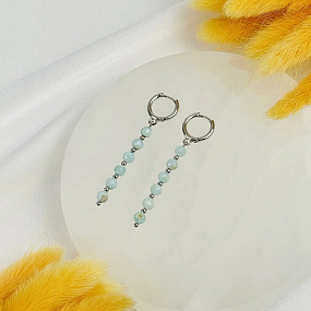 Серьги длинные из Ларимара, Артикул: 118570 - изображение товара №2