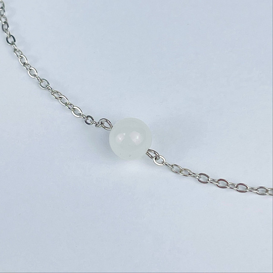 Кулон на цепочке из белого Нефрита, Артикул: 117585 - изображение товара №2