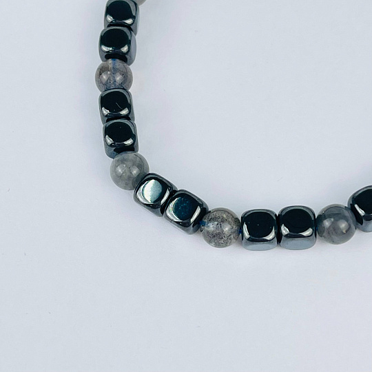 Браслет из Лабрадора и Гематита, Артикул: 117379 - изображение товара №2