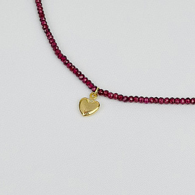 Колье из Граната с подвеской Сердце, Артикул: 100123 - изображение товара №2