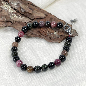 Браслет из Турмалина микс, Артикул: 073541 - изображение товара №1