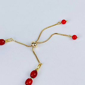 Браслет регулируемый на увеличение из Коралла, Артикул: 117638 - изображение товара №3