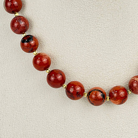 Колье из кирпичной Яшмы, Артикул: 118544 - изображение товара №2
