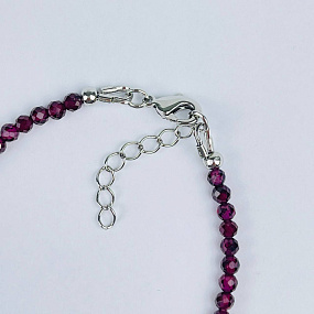 Браслет из Граната (Альмандин) и мадагаскарского Розового кварца, Артикул: 118257 - изображение товара №4