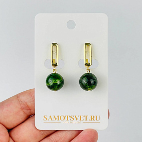 Серьги из Хромдиопсида