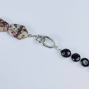 Колье из Граната и пейзажной Яшмы, Артикул: 118292 - изображение товара №3