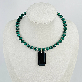 Колье из Малахита и Обсидиана, Артикул: 117831 - изображение товара №1