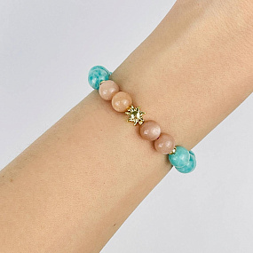 Браслет из Амазонита и Лунного камня, Артикул: 118538 - изображение товара №2