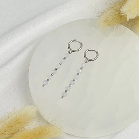 Серьги длинные из Кварца тон., Артикул: 118564 - изображение товара №2