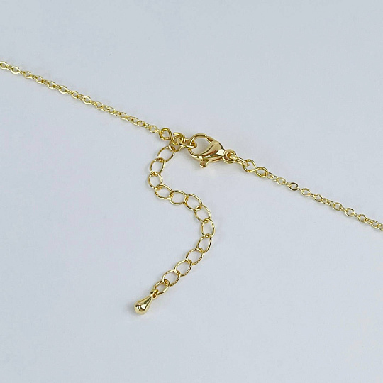 Колье на цепочке Грибочек из Клубничного кварца и Жемчуга, Артикул: 117750 - изображение товара №3