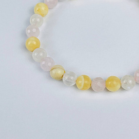 Браслет из Кальцита, Розового кварца и Лунного камня, Артикул: 118281 - изображение товара №3