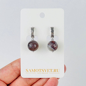 Серьги из Ботсванского агата