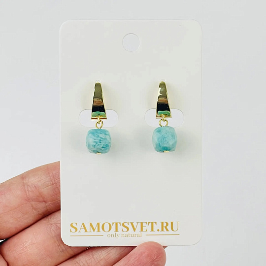 Серьги из Амазонита, Артикул: 118576 - изображение товара №1