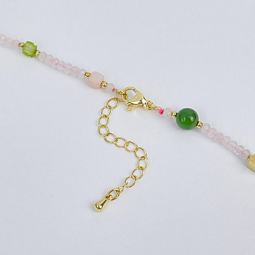 Колье из Розового кварца и Самоцветов, Артикул: 116889 - изображение товара №3