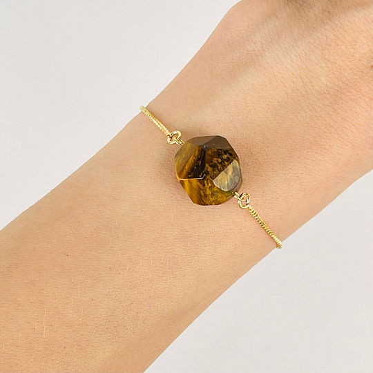 Браслет регулируемый из Тигрового глаза, Артикул: 117643 - изображение товара №2