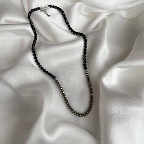 Бусы из Шпинели и Пирита огранка, Артикул: 094388 - изображение товара №1