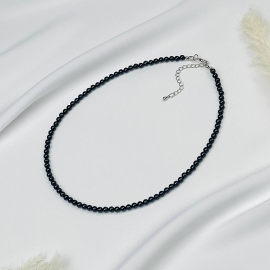 Бусы из черного Турмалина "Шерл", Артикул: 092504 - изображение товара №1