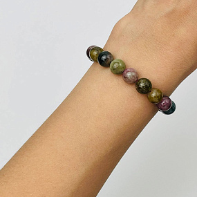 Браслет из Турмалина микс, Артикул: 103485 - изображение товара №2