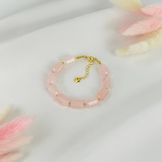 Браслет из мадагаскарского Розового кварца, Артикул: 117650 - изображение товара №2