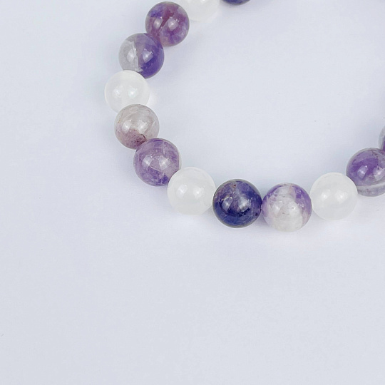 Браслет из Аметиста и Селенита, Артикул: 117191 - изображение товара №3