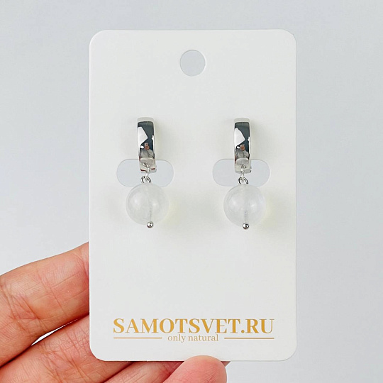 Серьги из Лунного камня, Артикул: 118485 - изображение товара №1