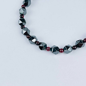 Браслет из Гематита и Граната, Артикул: 118125 - изображение товара №3