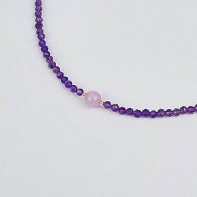 Колье из Аметиста и Кунцита, Артикул: 116984 - изображение товара №2