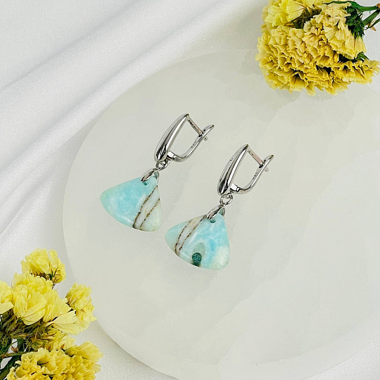 Серьги из карибского Кальцита, Артикул: 118313 - изображение товара №1