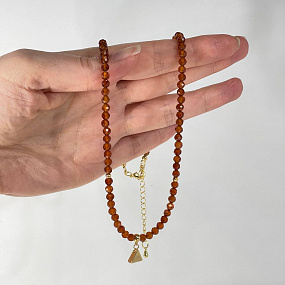 Колье из Граната (Спессартин) с подвеской, Артикул: 099125 - изображение товара №4