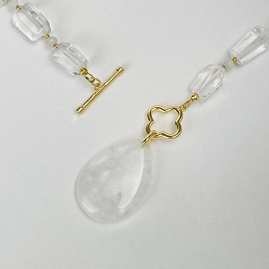 Колье из Горного Хрусталя и Лунного камня, Артикул: 114571 - изображение товара №2