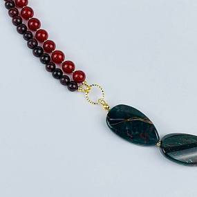 Колье из Яшмы и Сердолика, Артикул: 118163 - изображение товара №3