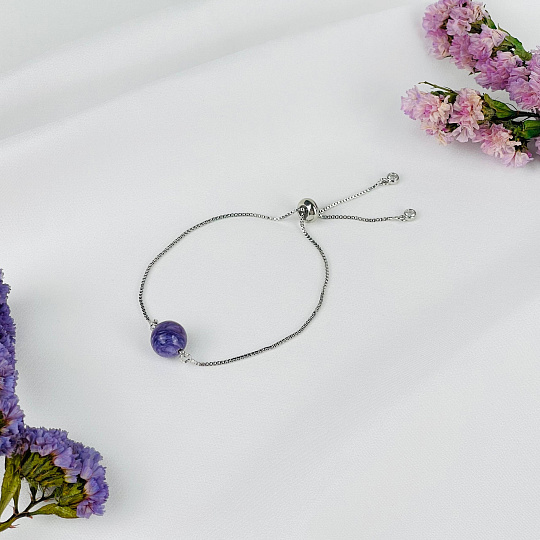 Браслет регулируемый из Чароита, Артикул: 117642 - изображение товара №2