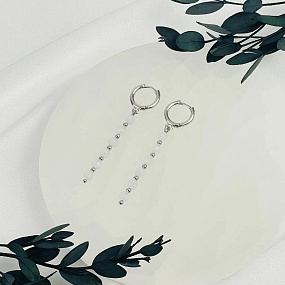 Серьги длинные из Лунного камня, Артикул: 118568 - изображение товара №2