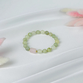 Браслет из Офикальцита и Розового кварца, Артикул: 118678 - изображение товара №2