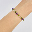 Браслет регулируемый из Аметиста, Горного Хрусталя и Змеевика