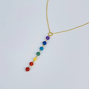 Колье на цепочке "7 чакр" с Самоцветами, Артикул: 117159 - изображение товара №2
