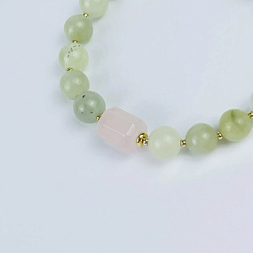 Браслет из Офикальцита и Розового кварца, Артикул: 118678 - изображение товара №3