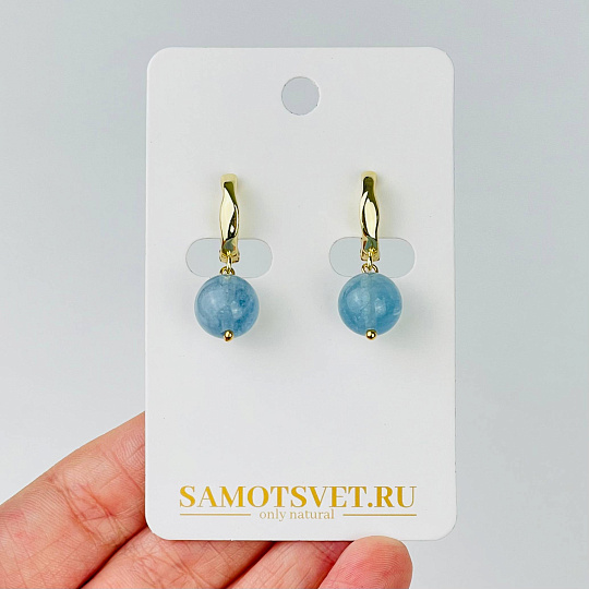 Серьги из Аквамарина, Артикул: 116840 - изображение товара №1