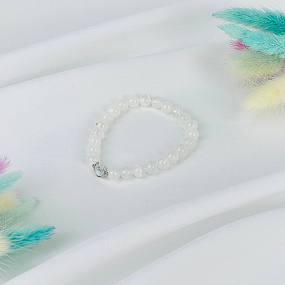 Браслет из Лунного камня с перламутровой вставкой месяц, Артикул: 092388 - изображение товара №2