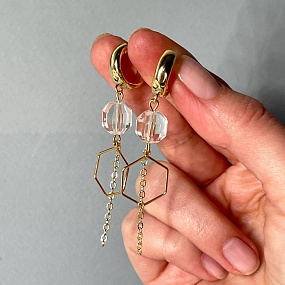Серьги с цепочкой из Горного Хрусталя , Артикул: 098527 - изображение товара №3