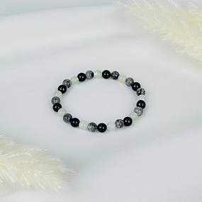 Браслет из Турмалина, Лунного камня и Кварца, Артикул: 117580 - изображение товара №2